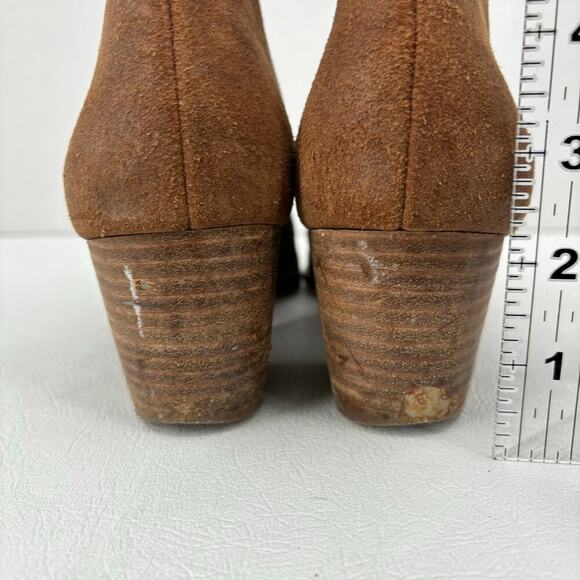 Lucky Brand Tulayne Ankle Bootie Side Zip Boot Brown Leather Block Heel Size 8.5 - Picture 14 of 14